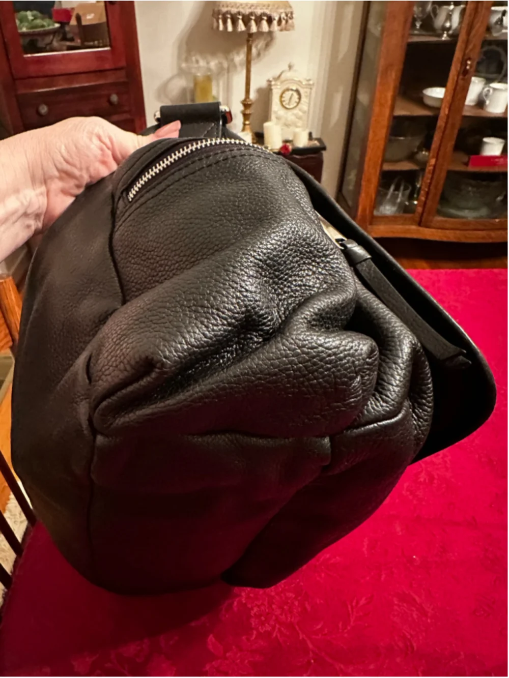 Dolce & Gabbana Black Leather Crossbody Messenger Bag w/ Silver Hardware
